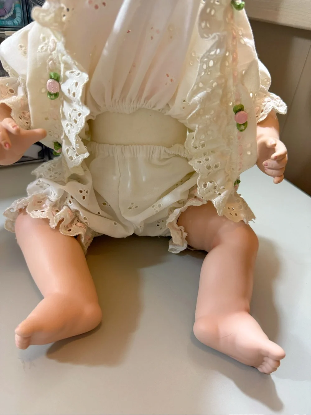 Jennifer Porcelain Doll Baby Girl Blonde Blue Eyes Susan Wakeen Danbury 1991 EUC